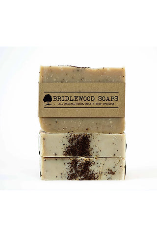 BRIDLEWOOD SOAPS Coffee Scrub Soap Bar (stacked)
