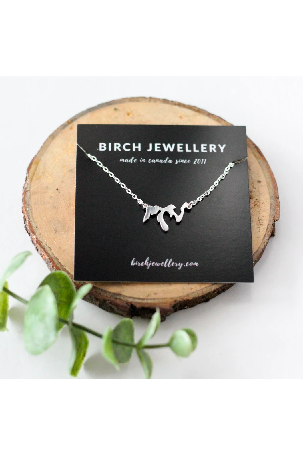 Great Lakes Necklace by Birch Jewellery, silver-plated stainless steel, made in Ottawa
