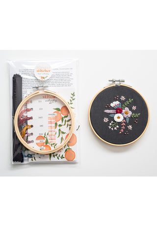 Winter Flowers Hand Embroidery Kit